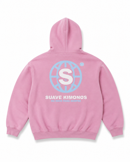 Hoodie | Globe | Pink