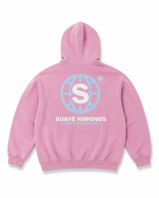 Hoodie | Globe | Pink