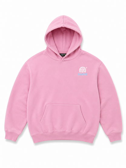 Hoodie | Globe | Pink