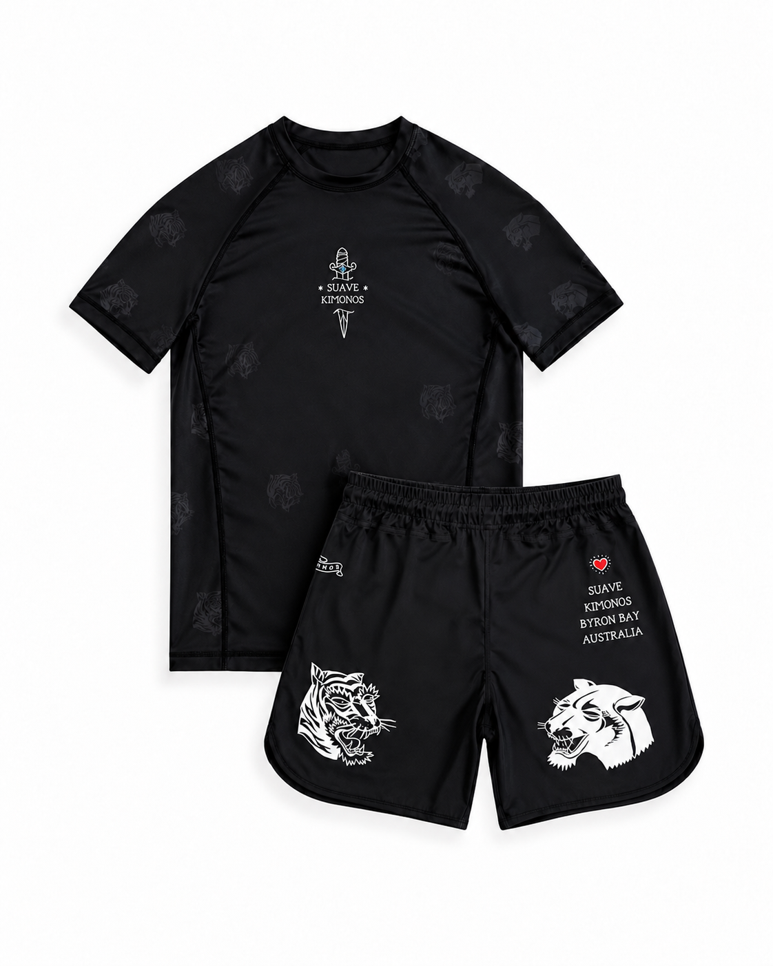 Rash Guard | Two Tigers | Short Sleeve | Black