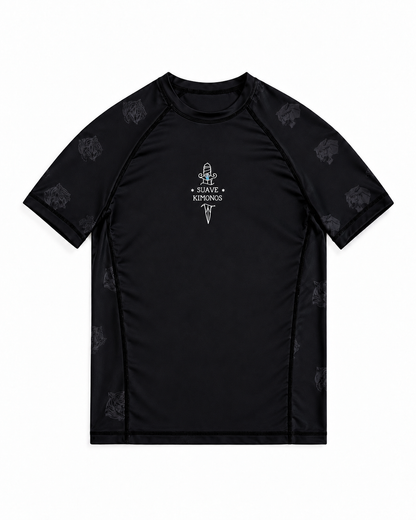 Rash Guard | Two Tigers | Short Sleeve | Black