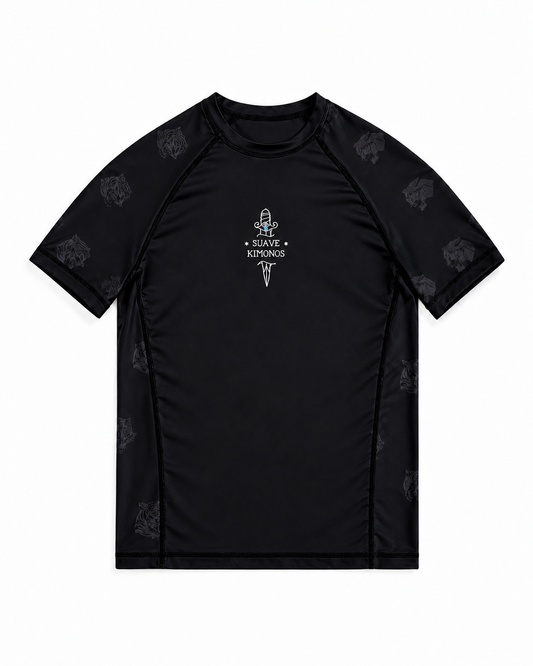 Rash Guard | Two Tigers | Short Sleeve | Black